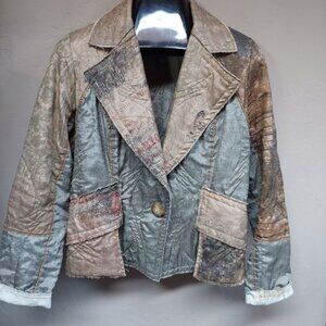 Scissors Paper Rock Art-Wear Large Loose Collar Two-Button Outerwear Blazer USA